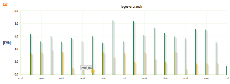 Energiemonitor online, Tagesdaten